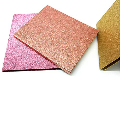 Erthree16 pares de libros de almacenamiento de pestañas, contenedor de muestra de maquillaje, catálogo de pestañas, papel de purpurina de viaje, Rose gold, 1.00[set de ]