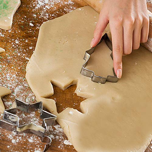 esafio Cortadores de Galletas,Moldes de Galletas Cortado para Hacer Galletas Glaseado Azúcar y Decoración de Pasteles,304 Acero Inoxidable (12pcs)