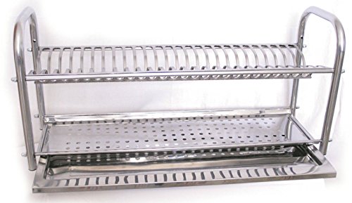 Escurreplatos de 80 cm, de Acero Inoxidable con Soporte. Fabricado en Italia