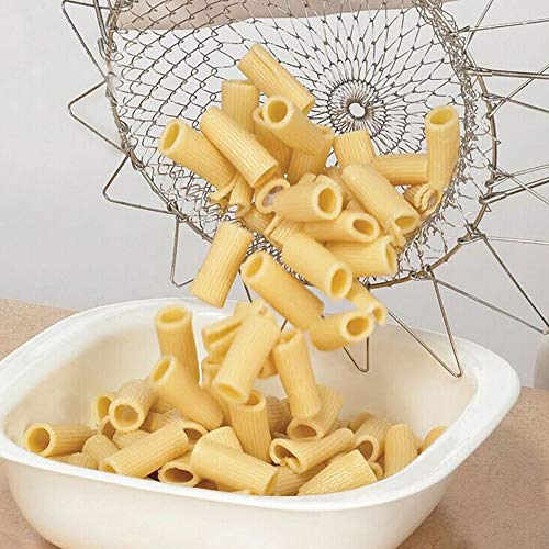 Escurridor de acero inoxidable Skimmer Cesta de red de freír plegable Colador de cocción para papas fritas Patata freidora Cocina de alimentos fritos Herramienta de cocina