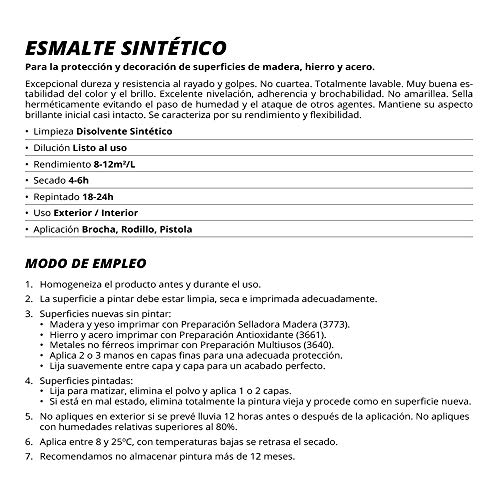 ESMALTE SINTÉTICO ANTIOXIDANTE BRILLO. Protección y decoración de superficies de acero, hierro y madera. (750ML, CREMA)