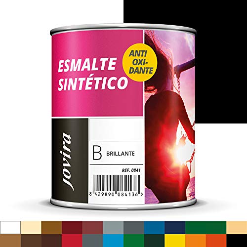 ESMALTE SINTÉTICO ANTIOXIDANTE BRILLO. Protección y decoración de superficies de acero, hierro y madera. (750ML, NEGRO)