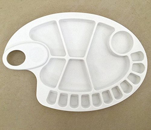 Esmartlife 2 Piezas Arte Acuarela Paleta de aguada Multiusos Trabajo Pesado y Duradero Profesional Pintura Infantil Paleta de Colores Bandeja de paletas de Pintura (Blanco) (1Pack White)