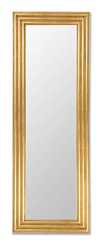 Espejo con Marco de Madera Dorado Pan de Oro. Hecho a Mano, cm. 52x147