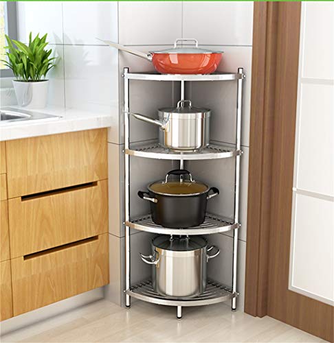 Estante de almacenaje de Acero Inoxidable 304丨Estante de Cocina casero de 4 gradas Estante de especias丨Estante de Metalizado Estante de Almacenamiento de baño Estante de Almacenamiento de baño