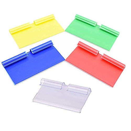 Estante de Etiquetas, 50 Piezas Coloreado Titular de La Etiqueta de Precio, Soporte de Etiqueta de Precio, para Mostrador Supermercado Mercadería Centro Comercial Tienda, 8cm x 4 cm