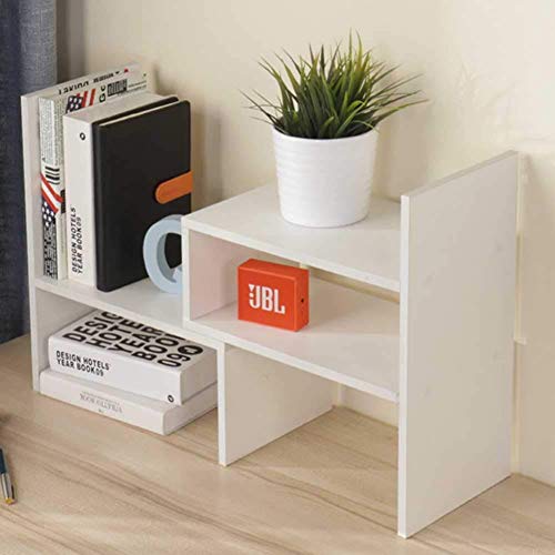Estantería de madera ajustable JingPeng, organizador de escritorio, organizador de almacenamiento, organizador de escritorio, organizador de escritorio, color blanco