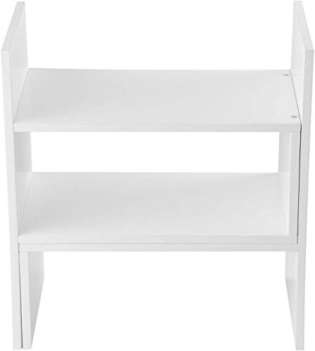 Estantería de madera ajustable JingPeng, organizador de escritorio, organizador de almacenamiento, organizador de escritorio, organizador de escritorio, color blanco