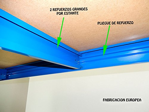 Estantería Metálica Heavy-Rack profesional de 177x160x60 con 4 Pisos Muy Muy Fuerte Azul