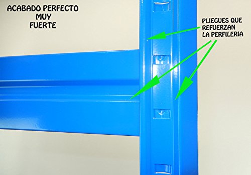 Estantería Metálica Heavy-Rack profesional de 177x160x60 con 4 Pisos Muy Muy Fuerte Azul