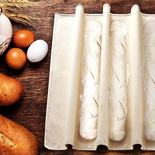 Estera para Hornear, Lino Tela fermentada Tela de Prueba Panaderos de Tela Couche para Pan Baguette Pastelería