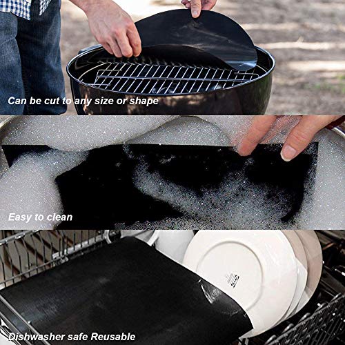Estera para Parrilla, Chuangmeida Estera de Barbacoa Barbecue Grill Alfombras de cocina para hornear a gas carbón horno y parrillas eléctricas Láminas de barbacoa para asar carne, silicona gratis