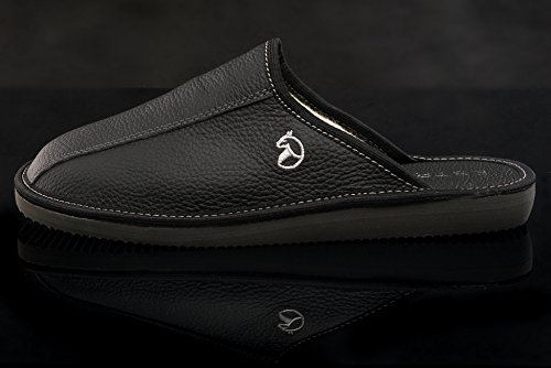 ESTRO Zapatillas De Casa Hombre Invierno Piel De Carnero Pantuflas Casa Hombre Lana Suela De Memoria Frost (Negro Lana, 43)
