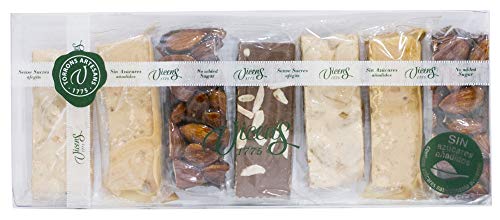 Estuche de 7 Turrones Artesanos sin azúcar formato individual de 35gr
