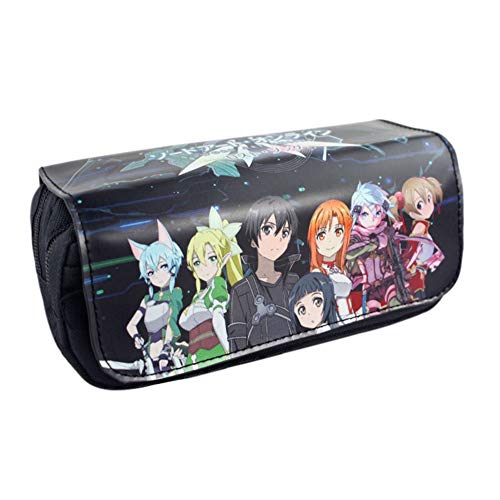 Estuche para estudiantes de ALTcompluser SAO, Anime Sword Art Online, estuche de lona para el colegio, organizador de papel de escritura de escritorio para la escuela y la oficina, color diseño 2