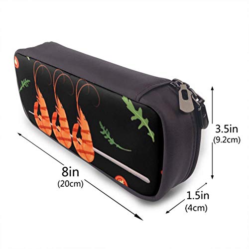 Estuche para lápices - Brochetas de camarones a la parrilla Tasty Fresh Cocido Estuche para lápices de alta capacidad Organizador de papelería Bolsa de maquillaje de viaje multifunción, Estuche para