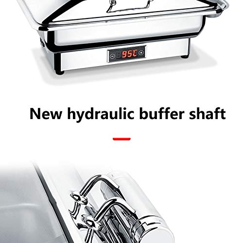 Estufa de comedor hidráulica de autoservicio de acero inoxidable - control inteligente del calor - eje de amortiguación hidráulica - medio volteo visible - calefacción eléctrica integrada - bandeja