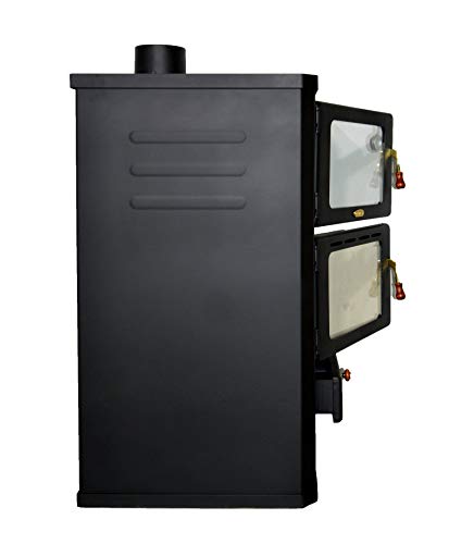 Estufa de leña con horno, estufa de cocina, 14 kW de potencia de calentamiento