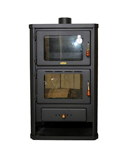 Estufa de leña con horno, estufa de cocina, 14 kW de potencia de calentamiento
