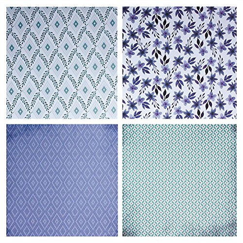 Eternitry 24 unids Scrapbook Background Paper Single-Sided Landscap Pluma de la Hoja Patrón de Papel Plegable Álbum de Fotos DIY Niños Adultos Scrapbooking Craft Card 6"x 6" Pulgadas