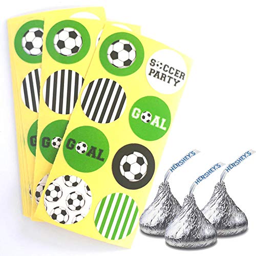 Etiqueta de balón de fútbol para los chocolates HERSHEY’S KISSES® etiqueta engomada del caramelo Favor de fiesta deportiva - Juego de 240