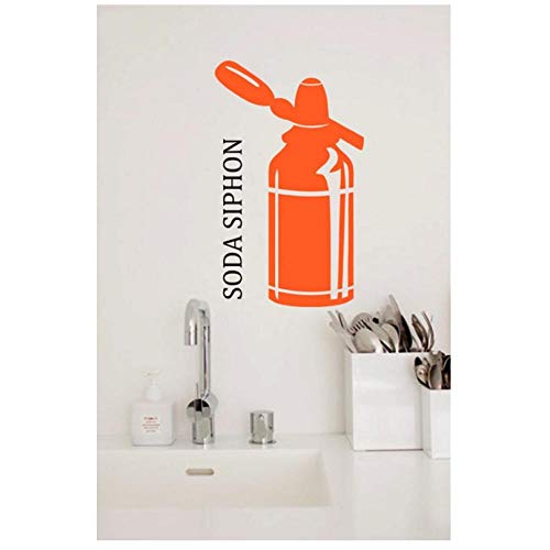 Etiqueta de la pared de la cocina Patrón de sifón de soda Cita Tatuajes de pared Moda Moderna Accesorios de decoración del hogar Arte Mural Puerta Ventana42x70cm