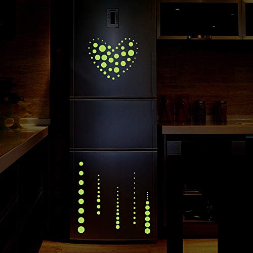 Etiqueta De La Pared Papel Pintado Mural Diy Decorativo Punto Con Pegatinas De Corazón Armario Refrigerador Armario Puerta Lavadora Pequeño Luminoso Fluorescente Pegatinas 18 * 22 Cm