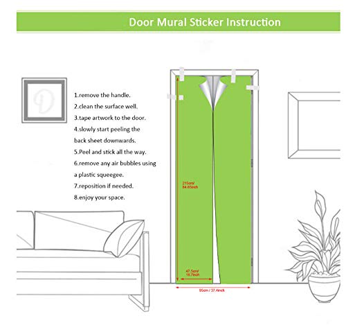 Etiqueta de la puerta 3D PVC interior dormitorio autoadhesivo puerta arte pegatina mural cartel foto/pollo asado_95X215CM