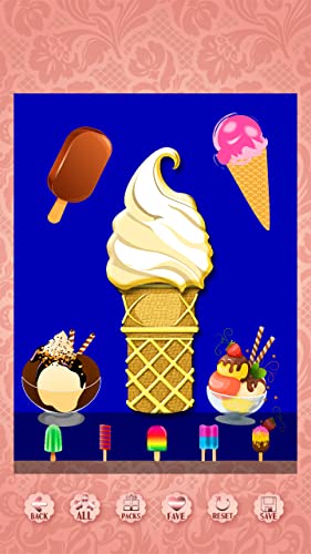 Etiquetas engomadas del helado