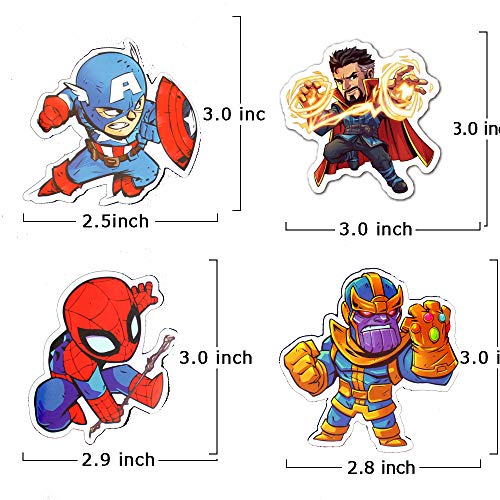 Etiquetas engomadas del ordenador portátil (100pcs), etiquetas engomadas de Superheros para la etiqueta del monopatín de las botellas de agua en bulto