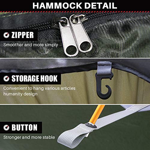 ETROL Hamaca, actualización de la Hamaca para Acampar con mosquitera, Tienda de Hamaca portátil de Aluminio con diseño Blackout 3 en 1 para el Patio Trasero, Viajes, Playa y Otras Actividades