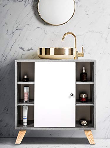 EUGAD Mueble de Baño Armario Bajo Lavabo Mueble para Debajo de Lavabo Mueble Lavabo de Baño Almacenamiento con Puerta 60 x 30 x 62 cm 0119WY