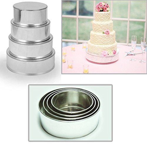 Euro Tins Moldes de Tartas Redondos - 4 Unidades de Redondos Moldes para Tartas - 6" 8" 10" 12"