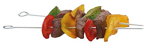 EUROXANTY® Brochetas de Acero Inoxidable | Pinchos Parrilla y Aperitivos | Reutilizables | BBQ Queso Frutas Fondues | Pack 10 uds | 40 cm