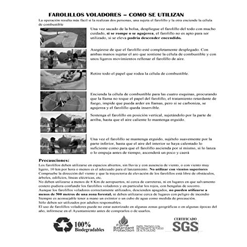 EUTOPICA Pack 10 Farolillos voladores 100% Bio - #PaFarolilloElMío