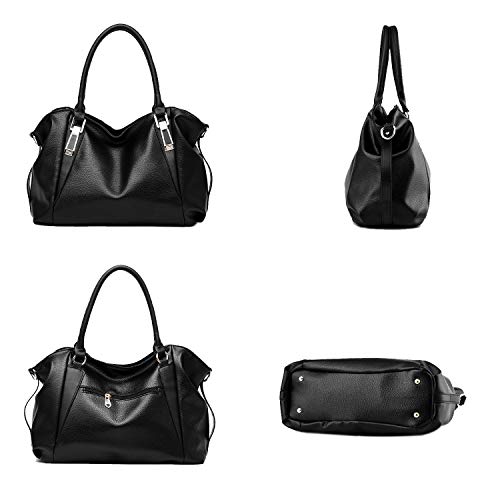 EVEOUT Bolso de cuero vegano suave para mujer,Bolsos de Mano Retro, Bolso de Hombro con Asa Superior para el Trabajo Casual, Bolso Clásico de Hobo con Borla Bolsas de Viaje para Mujer