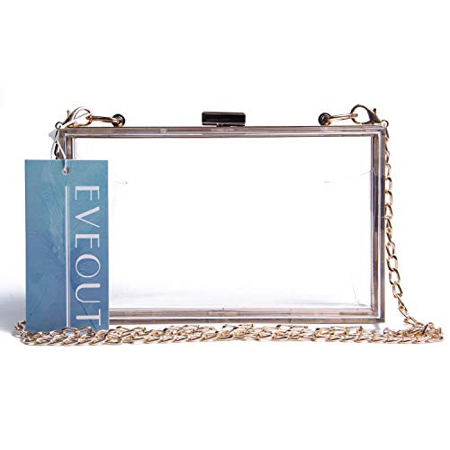 EVEOUT Mujeres Acrílico Moda Transparente Embragues de la Noche Caja Transparente Bolso de la Jalea de la Cruz del Cuerpo del Bolso del Monedero de Las Señoras Regalo