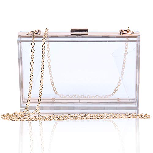 EVEOUT Mujeres Acrílico Moda Transparente Embragues de la Noche Caja Transparente Bolso de la Jalea de la Cruz del Cuerpo del Bolso del Monedero de Las Señoras Regalo