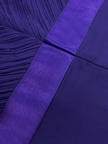 Ever-Pretty Vestido de Fiesta Noche Largo para Mujer Cuello V Manga Corta Talla Grande Azul Zafiro 56