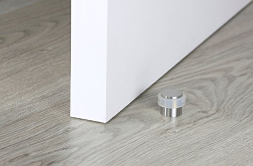 EVI Herrajes 040157B2UAM Pack De Topes De Puerta, Acabado, Blanco Mate, 20x20mm, Set de 2 Piezas