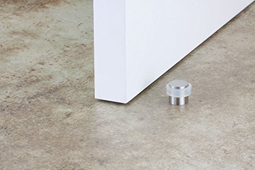 EVI Herrajes 040157B2UAM Pack De Topes De Puerta, Acabado, Blanco Mate, 20x20mm, Set de 2 Piezas