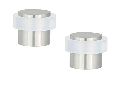 EVI Herrajes 040157B2UAM Pack De Topes De Puerta, Acabado, Blanco Mate, 20x20mm, Set de 2 Piezas