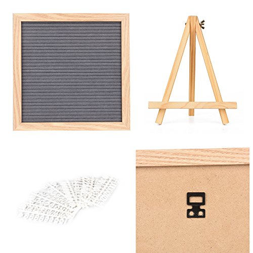 ewtshop Letter Board de madera y fieltro – Letras pizarra con 170 letras blancas y números – Diseño retro