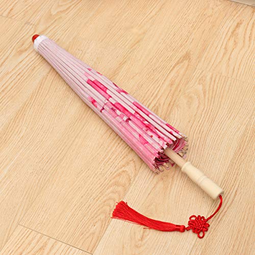 EXCEART Sombrilla de Papel Paraguas de Papel de Aceite Estilo Chino Decorativo Fiesta Retro Fotografía de Rendimiento Accesorios de Vestuario Cosplay (Rosa)