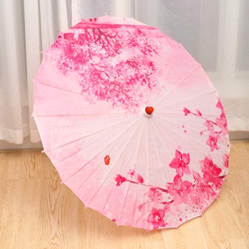 EXCEART Sombrilla de Papel Paraguas de Papel de Aceite Estilo Chino Decorativo Fiesta Retro Fotografía de Rendimiento Accesorios de Vestuario Cosplay (Rosa)