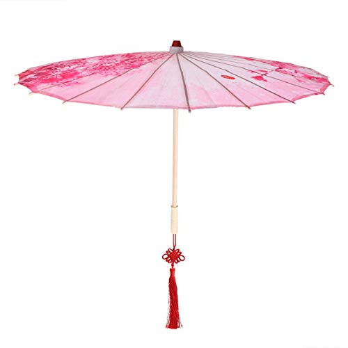 EXCEART Sombrilla de Papel Paraguas de Papel de Aceite Estilo Chino Decorativo Fiesta Retro Fotografía de Rendimiento Accesorios de Vestuario Cosplay (Rosa)