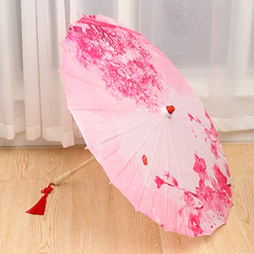 EXCEART Sombrilla de Papel Paraguas de Papel de Aceite Estilo Chino Decorativo Fiesta Retro Fotografía de Rendimiento Accesorios de Vestuario Cosplay (Rosa)