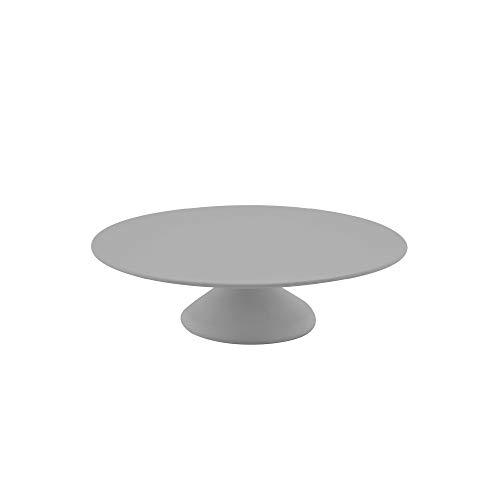 Expositor para tartas de pie, plato de fibra de bambú para postres o tartas en color gris, mide 30 cm.