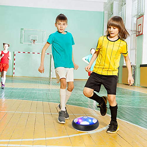 EXTSUD Balón Fútbol Flotante, Pelota de Air Fútbol con Protectores de Espuma Suave y Luces LED, Juguete Deportivo para Niños de 3-12 Años