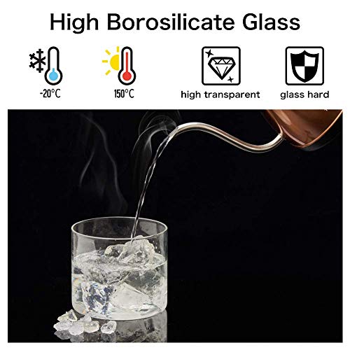EZOWare 6 Pcs Tarros de Almacenamiento Recipientes Organizador con Tapa Hermético de Madera Bambu para Conservar Alimentos Té Café Azúcar Harina Frijoles, Vidrio Borosilicato - 900ml / 1400ml